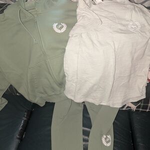 PINK 3 PIECE Green Tracksuit Set XL